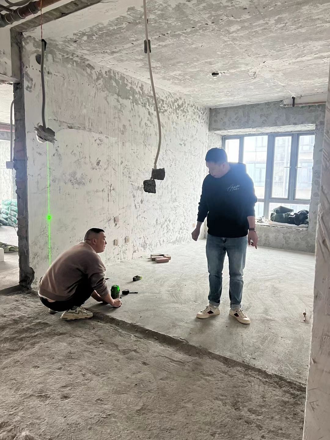 成都装修【富力公馆】新建墙体施工现场交底